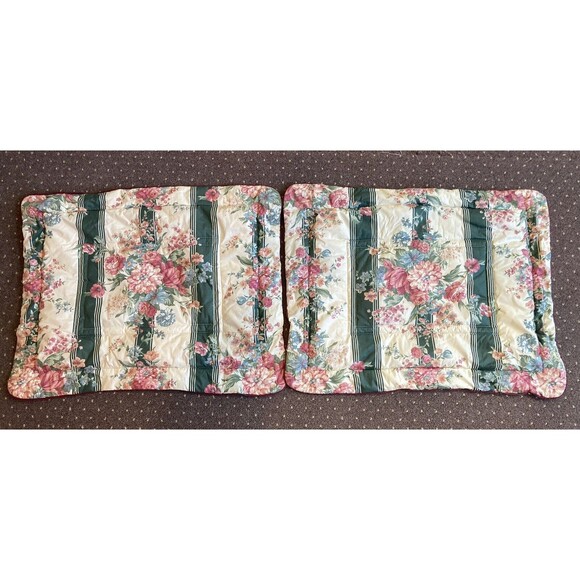 Croscill Home Fashions Granada Floral Cottage Pillow Shams Standard Set Vintage - Picture 1 of 6